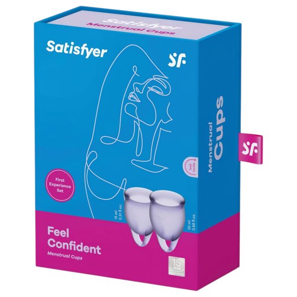Satisfyer Feel Confident - menstruatiecup set - siliconen - paars