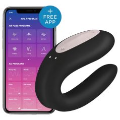   Satisfyer Double Joy - slimme waterdichte partner vibrator (zwart)