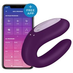   Satisfyer Double Joy - slimme, waterdichte koppelvibrator (paars)