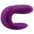 Satisfyer Double Fun - koppel vibrator - app-gestuurd - siliconen - paars