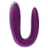 Satisfyer Double Fun - koppel vibrator - app-gestuurd - siliconen - paars