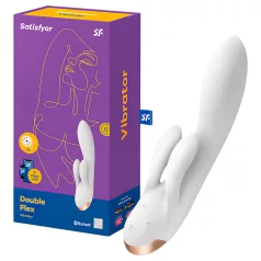   Satisfyer Double Flex - App-gestuurde vibrator met clitorisstimulator (wit)