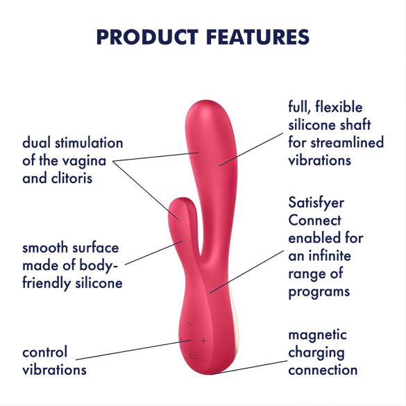 Satisfyer Mono Flex - vibrator - waterproof - rood