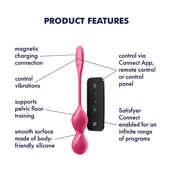 Satisfyer Love Birds 2 - slimme, vibrerende kegelbal (roze)