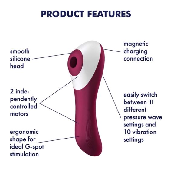 Satisfyer Dual Crush - vibrator voor vagina en clitoris - oplaadbaar - rood