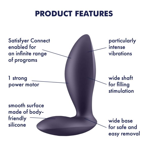 Satisfyer Power Plug - anale vibrator - app-bestuurbaar - siliconen - paars