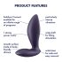 Satisfyer Power Plug - anale vibrator - app-bestuurbaar - siliconen - paars