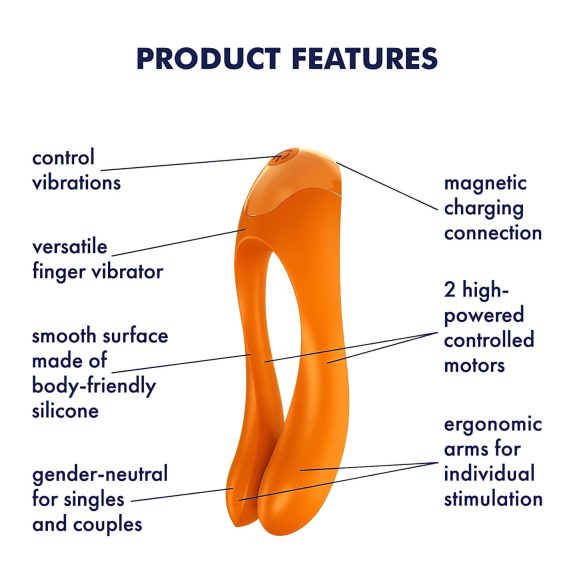 Satisfyer Candy Cane - vibrerende stimulator - oplaadbaar waterdicht - oranje