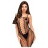 Penthouse Drop-Dead - doorschijnend gestreepte open jumpsuit (zwart) - XL