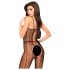 Penthouse Drop-Dead - doorschijnend gestreepte open jumpsuit (zwart) - XL