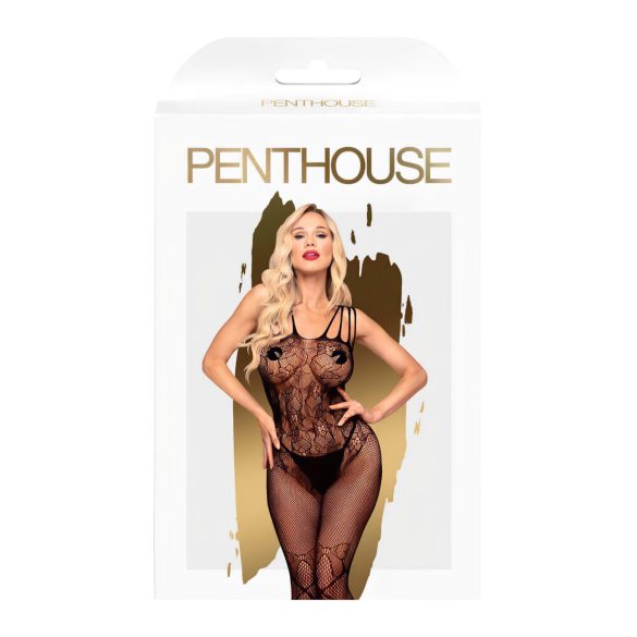 Penthouse Dirty Mind - open net bodystocking - zwart