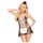 Penthouse Teaser - 3-delige dienstmeisje kostuum (zwart-wit) - L/XL