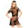 Penthouse Poison Cookie - kanten jurk, string en haarsieraad (zwart) - M/L