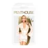 Penthouse - dames kimono set - kanten badjas en string - wit - XL