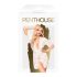 Penthouse Hypnotic Power - kanten korte mantel en string (wit)