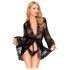 Penthouse Hypnotic Power - kanten kimono en string (zwart) - XL