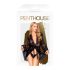 Penthouse Hypnotic Power - kanten korte kimono en string (zwart) - XL