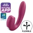 Satisfyer Sunray - oplaadbare, luchtdruk 2-in-1 vibrator (rood)