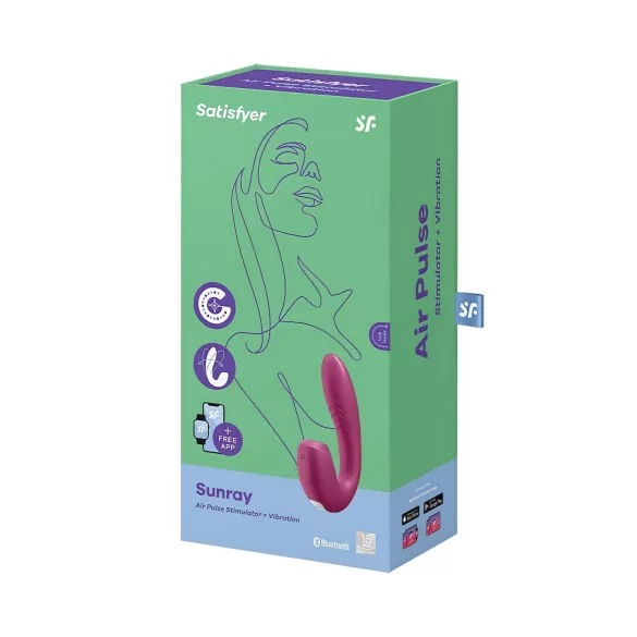 Satisfyer Sunray - oplaadbare, luchtdruk 2-in-1 vibrator (rood)