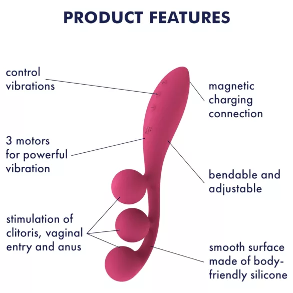 Satisfyer Tri Ball 1 - vibrator - oplaadbaar multifunctioneel - rood