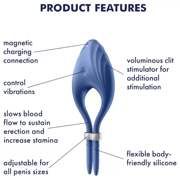 Satisfyer Duelist - vibrerende penisring - oplaadbaar - blauw