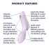 Satisfyer Curvy Trinity 2 - luchtgolven 2-in-1 vibrator (paars)