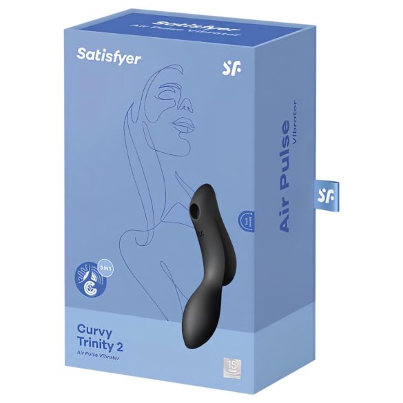 Satisfyer Curvy Trinity 2 - luchtdruk vibrator en stimulator - zwart