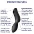 Satisfyer Curvy Trinity 2 - luchtdruk vibrator en stimulator - zwart