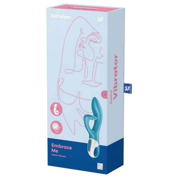 Satisfyer Embrace Me - oplaadbare rabbit vibrator - turquoise