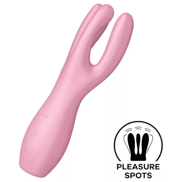 Satisfyer Threesome 3 - oplaadbare clitoris vibrator - siliconen - roze