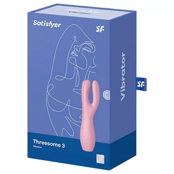 Satisfyer Threesome 3 - oplaadbare clitoris vibrator - siliconen - roze