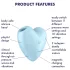 Satisfyer Cutie Heart - luchtdruk clitorisstimulator - oplaadbaar - blauw