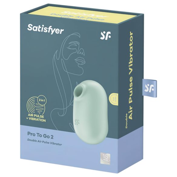 Satisfyer Pro To Go 2 - oplaadbare luchtdruk clitorisstimulator - mintgroen