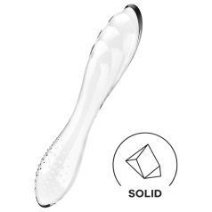   Satisfyer Dazzling Crystal 1 - dubbelzijdige glazen dildo - transparant