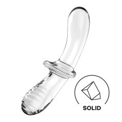   Satisfyer Double Crystal - tweezijdige glazen dildo (transparant)