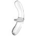Satisfyer Double Crystal - tweezijdige glazen dildo (transparant)