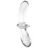 Satisfyer Double Crystal - tweezijdige glazen dildo (transparant)