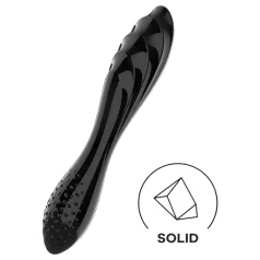   Satisfyer Dazzling Crystal 1 - dubbelzijdige glazen dildo - zwart