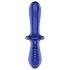 Satisfyer Double Crystal - dubbelzijdige glazen dildo (blauw)