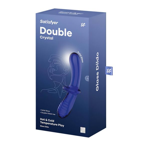 Satisfyer Double Crystal - dubbele dildo - glas - blauw