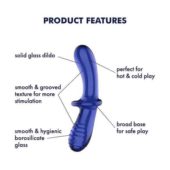 Satisfyer Double Crystal - dubbele dildo - glas - blauw