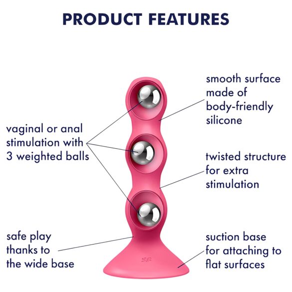 Satisfyer Triple Ball-R - anaal vibrator met kralen - siliconen - roze