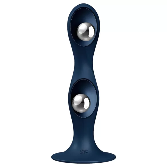 Satisfyer Double Ball-R - gewicht dildo - siliconen - blauw