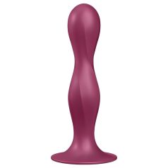 Satisfyer Double Ball-R - zuignap dildo met gewicht (rood)