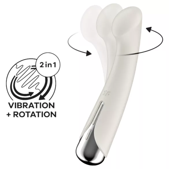 Satisfyer - G-spot vibrator met roterende kop - siliconen - beige