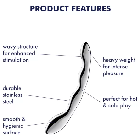 Satisfyer Cosmic Crest 2 - metalen dildo - gebogen golfvorm - zilver