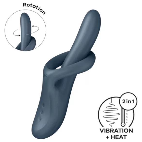 Satisfyer Heat Flex 4 - flexibel vibrator met verwarmde clitorisarm - grijs