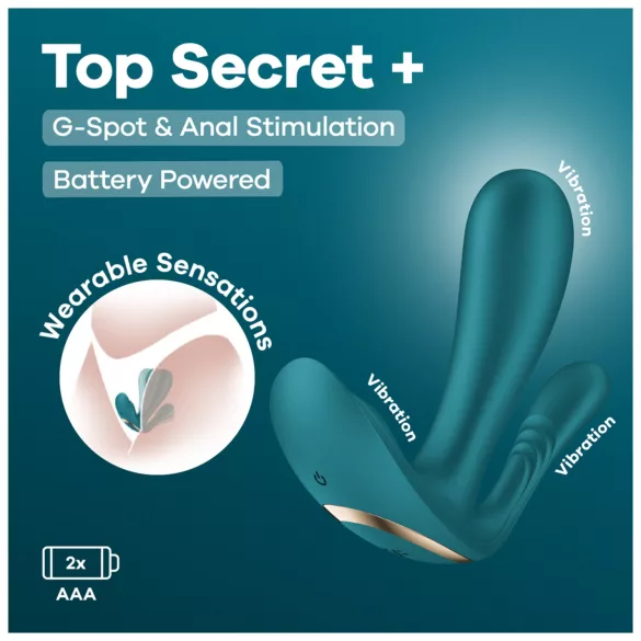 Satisfyer Top Secret+ - draagbare tril vibrator met 3 armen - groen