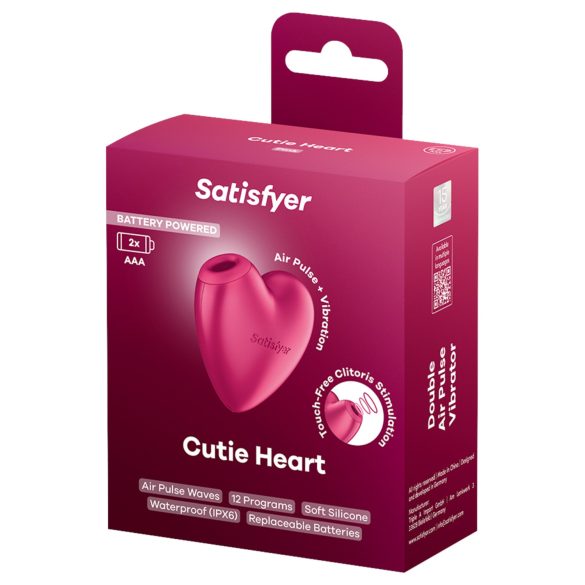 Satisfyer Cutie Heart - luchtdruk clitorisstimulator - siliconen - roze