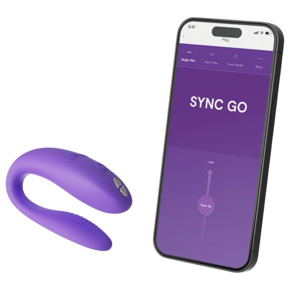 We-Vibe Sync Go - koppel vibrator - draadloos oplaadbaar - paars